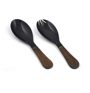 Juego de cubiertos de servidor de ensalada de cuerno de búfalo de alto pulido, herramientas de cocina para servir, cuchara de servidor de búfalo a granel de alta calidad - Product Image 6