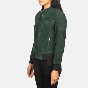 Womens <b>Suede</b> Moto <b>Jacket</b> - Product Image 2