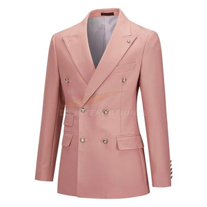 ชุดทักซิโด้สุดหรูสำหรับผู้ชายชุด2ชิ้นกระดุมสองแถวทรงพอดีตัวพร้อมเบลเซอร์และกางเกงดีไซน์กระดุมสำหรับงานแต่งงาน - Product Image 5