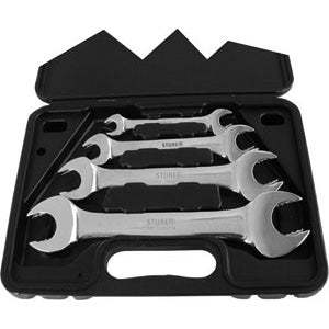Clé à cliquet métrique en acier à double extrémité avec 15 positions inclinables et finition chromée polie - 17 mm pour applications industrielles et bricolage - Product Image 1