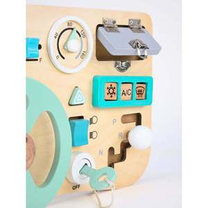 Tablero de Actividades Montessori para Niños, Juguete de Volante de Madera - Product Image 4