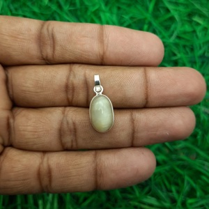 Elegante colgante de ojo de gato de Plata de Ley 925 hecho a mano 925 Plata Oval Flatback cabujón bisel ajuste declaración joyería para - Product Image 1