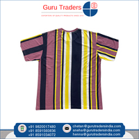 T-shirt à col rond en poly-coton teint en fil pour hommes prêt à l'emploi disponible avec un design personnalisé à un prix abordable