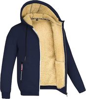 Sweat-shirts à capuche pour hommes, veste zippée, doublure en sherpa, polaire, épais, chaud, cardigan thermique d'hiver