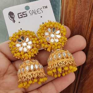 Pendientes Jhumki de calidad superior Pendientes ligeros perfectos para ropa informal y ropa occidental de Indo Jhumkis - Product Image 5