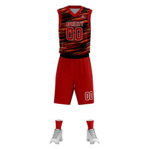 Ensemble d'uniformes de basket-ball personnalisés pour hommes Short en jersey Option d'impression du nom de l'équipe 100% maille polyester respirant antidérapant - Product Image 1