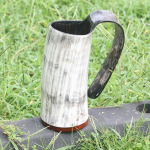 แก้วกาแฟเบียร์แตรธรรมชาติมีสไตล์พร้อมแตรสำหรับดื่มที่บ้านโรงแรมร้านอาหารหรืองานปาร์ตี้แฟชั่นสไตล์อินเดียโดยเรืองแสง - Product Image 2