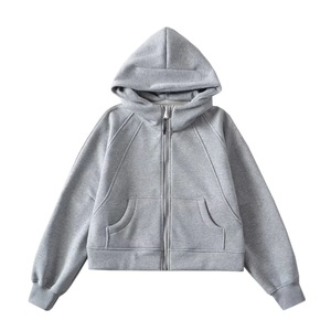 Fabricante de etiqueta privada Street Wear Hoodies Custom Fleece Relaxed Fit Oversized Zip Up Hoodies para mujeres - Product Image 5