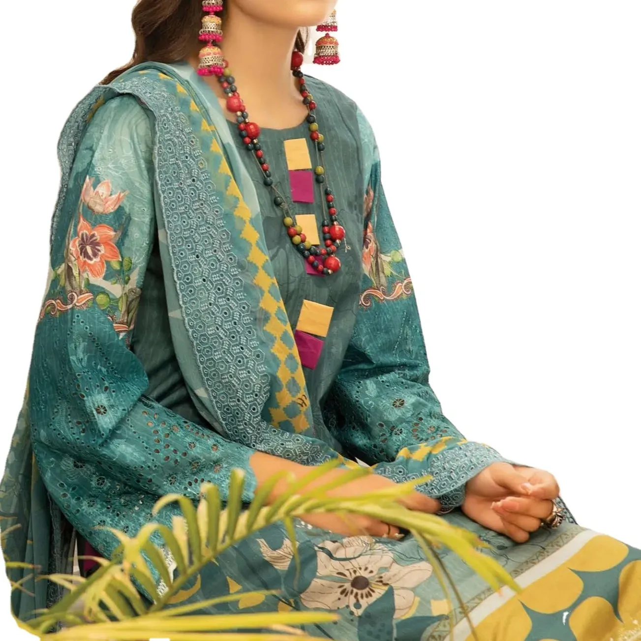 Embroidered New Fashion Women lawn Shalwar Kamiz ethnic wear party dress Ramadan Eid Collection 100% pure lawn new designs