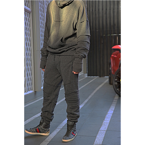 Survêtements en tissu avec logo personnalisé du fabricant, ensembles de deux pièces pour hommes, ensembles de sweat-shirts à capuche, survêtements - Product Image 1