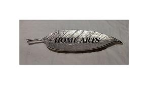 Plateau à dessert en aluminium de qualité supérieure, forme de feuille, couleur argent, plateau de service pour dattes à prix abordable - Product Image 4