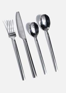 Ensemble de couverts pour salade en acier inoxydable poli miroir argenté, élégant, fabriqué à la main, avec poignées pliables - Product Image 5