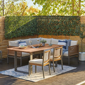 Servicio OEM ODM Muebles de exterior resistentes a los rayos UV Juego de jardín Marco de aluminio Juego de comedor al aire libre Madera maciza 3 años de garantía - Product Image 1