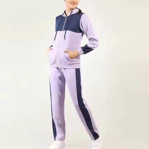 OEM Custom Logo Casual Jogging Suit Blank Cropped Hoodie and Lounge Women <b>Tracksuit</b> 2 Two Piece Set - Product Image 1