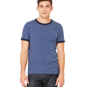 T-shirts Bella Canvas Tri-blend Ringer personnalisés avec impression avant et arrière, avec votre image, pour hommes - Product Image 2