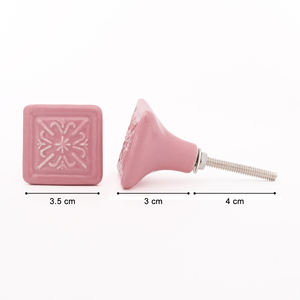 SHUBHAM 2025 boutons carrés en céramique Design moderne attrayant couleur rose meubles armoire placard poignée pour commode de cuisine - Product Image 4