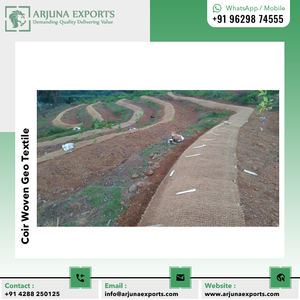 Vente en gros de rouleaux de tissu Geo Textiles tissés en fibre de coco stabilisation du sol et géotextiles de remblai ferroviaire - Product Image 6