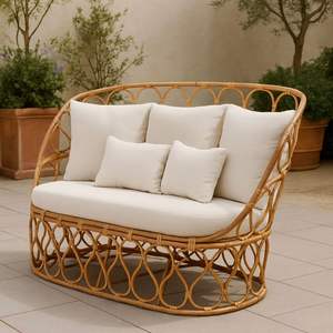 Solid <b>Wood</b> Framed Rattan <b>Bench</b> Durable Traditional Weaving for Comfortable <b>Outdoor</b> Dining Bedroom Apartment Farmhouse Villa - Product Image 1
