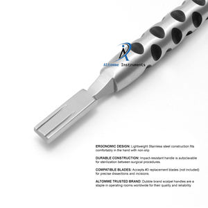 Soporte de hoja quirúrgica de acero inoxidable con mango de bisturí de doble hoja para procedimientos de corte, médicos y de disección de precisión - Product Image 5