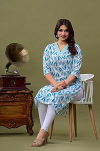 Kurti pakistanais indien de qualité supérieure, design brodé élégant, tunique longue pour femmes pour un usage quotidien - Product Image 3