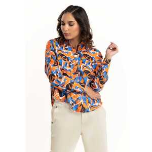 Abstract Print Chiffon <b>Top</b> 224-217-023 - Product Image 3