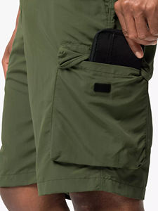 Short cargo extensible pour homme, vert armée, multi-poches, décontracté, été, 2024 - Product Image 3