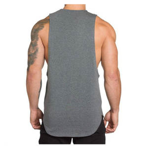 New Design Custom Logo Printed Men's Knitted Breathable Plus Size Casual Tanktop Sleeveless Solid Color Stylish Tops New Arrival - Product Image 5