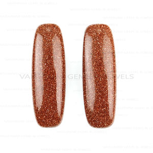 Alta calidad, 10x30mm, piedra dorada marrón Natural, cojín largo, cabujón de cuarzo cortado, Parte posterior plana, joyería calibrada, piedras preciosas sueltas - Product Image 1