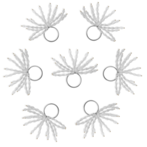 แหวนผ้าเช็ดปากลูกปัดประกายสุดหรูงานแฮนด์เมดแก้วเหล็กสุดหรูสำหรับโต๊ะคริสต์มาสงานปาร์ตี้ - Product Image 4