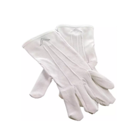 Gants et mitaines en coton uni blanc doux et respirant, entièrement brodés avec un logo maçonnique personnalisé, pour toutes les saisons