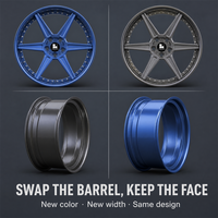 Jantes forgées en deux parties, cinq branches bleues, corps noir, 18, 19, 20, 21 pouces, 5x112, 5x114.3, 5x120, BMW X5