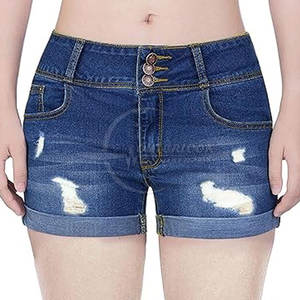 2025 elegantes pantalones vaqueros para mujer, pantalones cortos transpirables para mujer, pantalones cortos vaqueros ligeros de diseño personalizado para mujer - Product Image 1