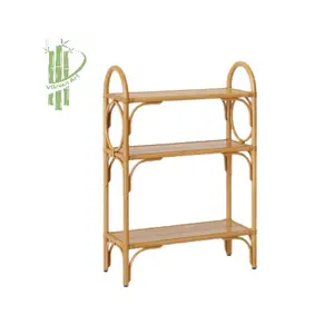 Home decor Book shelf rack rattan bamboo wall shelves decorations for home verified suppliers factory in Vietnam