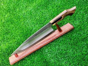 Couteau de chef en acier au carbone magnifiquement conçu à la main manche en bois gaine en cuir personnalisable OEM pour bricolage usage industriel - Product Image 5