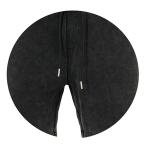 กางเกงขาสั้นผ้าซักแบบเป็นกรดสำหรับสุภาพบุรุษกางเกงขาสั้นลำลองมีเชือกผูกเอวกางเกงขาสั้นสำหรับฤดูร้อนติดโลโก้ได้ตามต้องการ - Product Image 3