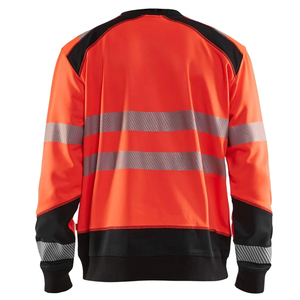 Custom Long Sleeve Reflective Work Hi Vis Sweatshirt <b>Red</b> Color Wholesale Hi Vis Reflective Shirts <b>Men</b> Workwear Sweatshirt - Product Image 4