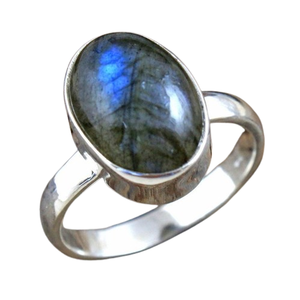 Anillo Simple de moda para mujer, joyería de plata de ley 925 sólida, piedra preciosa labradorita Natural, anillo hecho a mano, joyería de plata con sello 925 - Product Image 1