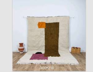 Alfombras de Lana Hechas a Mano Marroquíes, Auténticas Alfombras Bereberes, Lana Natural, Artesanía Artesanal, Tamaño y Colores Personalizables, Alta Calidad - Product Image 2