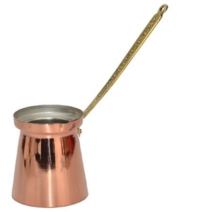 หม้อต้มกาแฟตุรกี (เซซเว) ทองแดงสลักลายระดับมืออาชีพสำหรับขายส่ง ด้ามจับดีไซน์คลาสสิก ปรับแต่งโลโก้ได้ สำหรับชงกาแฟเอสเพรสโซ - Product Image 4