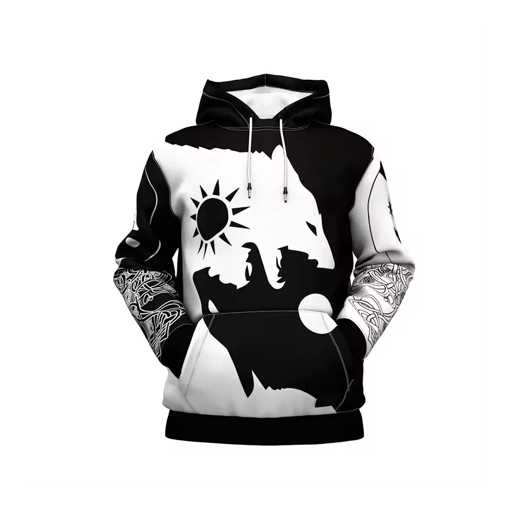 2024 Nagelneues Design Sublimation-Kapuzenjacke Übergröße Sublimation-Kapuzenpullover schnell trocknend vollständig angepasstes Überzug Sublimation-Kapuzenpullover