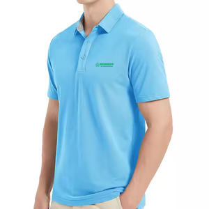 Casual Wear Men Light Blue Polo <b>Shirts</b> Hot Selling New Design Custom Logo Solid <b>Color</b> Breathable Polo <b>Shirts</b> - Product Image 2