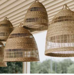 High Quality Modern Seagrass Rattan Bamboo Handwoven Customizable <b>Chandelier</b> Lampshade for Home Cafe Decor - Product Image 4