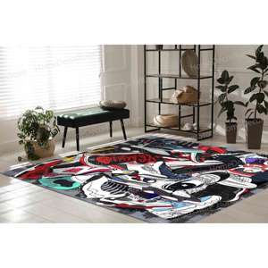 Tapis imprimé baskets, design graffiti moderne, décoration d'intérieur populaire, tapis tapisserie - Product Image 2