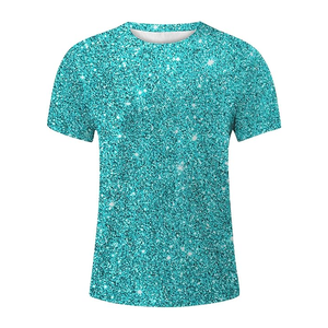 T-shirt pour hommes avec logo personnalisé avec impression de paillettes de haute qualité 100% coton T-shirt pour hommes de bonne qualité avec impression de paillettes - Product Image 2