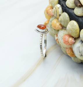 Anillo de piedras preciosas talladas en forma de pera suave de cornalina Natural, anillos de moda para fiesta de Plata de Ley 925, joyería para mujer a granel - Product Image 6