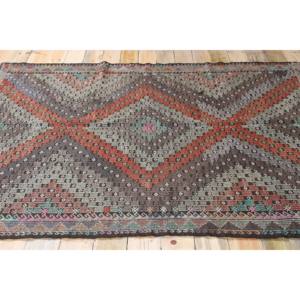 Alfombra de 6x8 pies, Alfombra Turca Vintage, Alfombra Kilim con Diseño Geométrico Arcoíris - Product Image 3