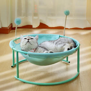 เตียงแมวเปลตาข่ายสุดหรูสำหรับแขวนสำหรับแมวตัวเล็กเตียงสัตว์เลี้ยงยกสูงได้ทุกฤดู - Product Image 6