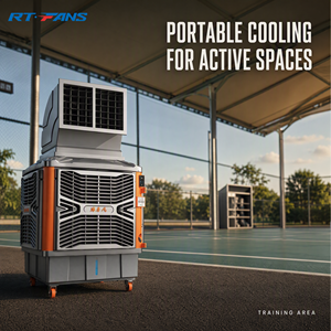 Refroidisseur d'air évaporatif mobile d'extérieur RTFANS, refroidisseur commercial portable à flux d'air super puissant pour les <span class=keywords><strong>lieux</strong></span> semi-ouverts - Product Image 5