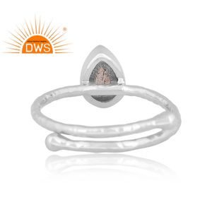 Best Selling Fine Sterling Silver Natural Labradorite Gemstone <b>Adjustable</b> <b>Ring</b> Jewelry Manufacturer - Product Image 4