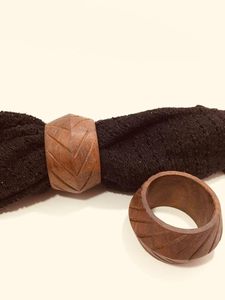 Ronds de serviette en bois de Noël indiens exclusifs pour les fêtes de mariage Cercle de table Décoratif Rond de serviette exclusif - Product Image 4